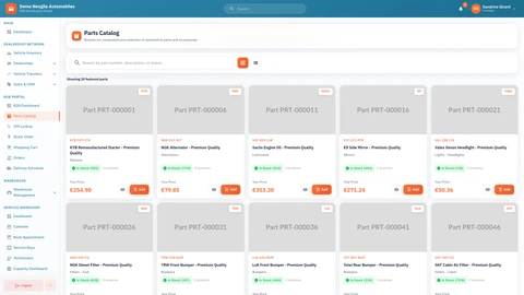 B2B Wholesale Parts Catalog